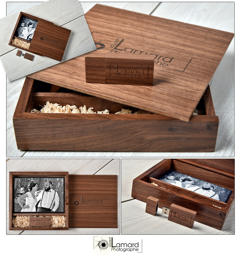 Coffret USB bois Mariage
